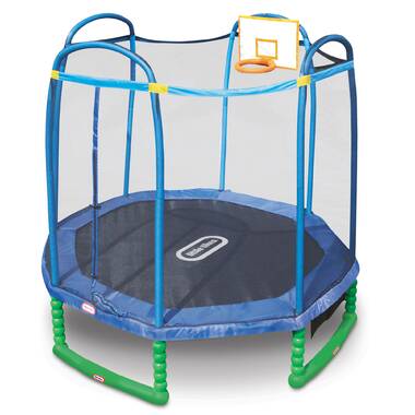 Little tikes 7 foot climb clearance n slide trampoline with enclosure